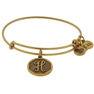 NWT H Initial Alex and Ani Bracelet Gold
